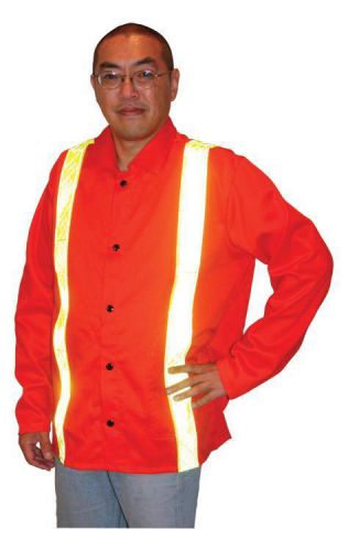 Tillman 6230DRT 30&#034;  9 oz. Orange FR Cotton Jacket w/Reflective Stripes.