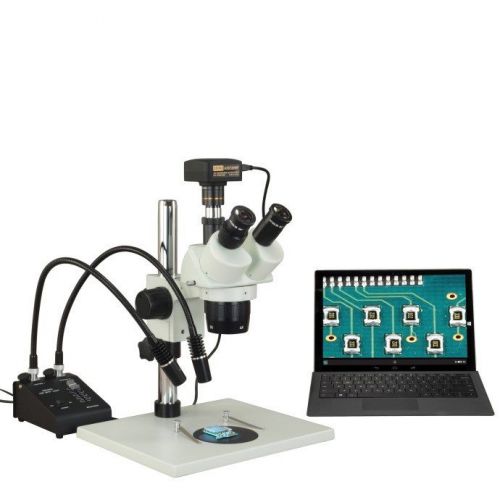 Trinocular 10x-20x-40x-80x 720p wifi stereo microscope+6w led gooseneck light for sale