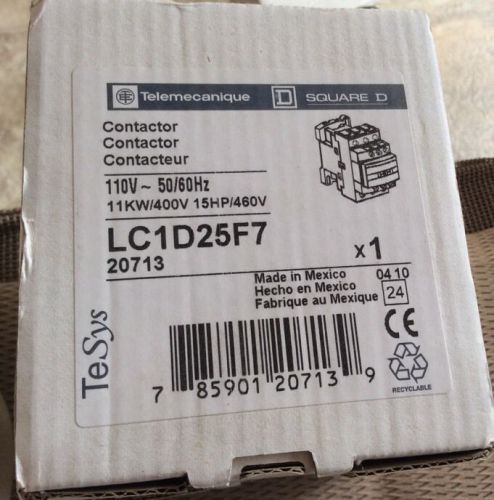 BRAND NEW IN BOX SQUARE D Telemecaniquie LC1D25F7 CONTACTOR