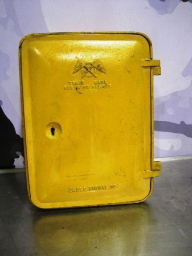 Vintage art deco traffic light control call signal box yellow eagle metal rare 7 for sale