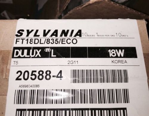 NEW Box (10) Sylvania FT18DL/835 Dulux L 20588-4 18w 2G11 Base FREE S&amp;H!!!