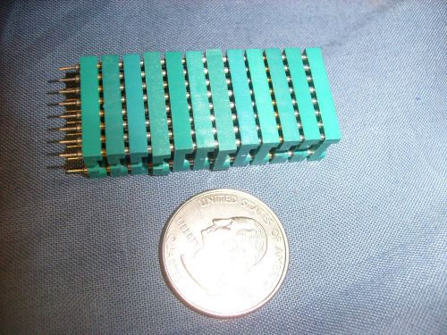 AUGAT 12 lot  16 Pin  Green   IC Socket Machined Pins, NEW NOS 12  SWEET Deal