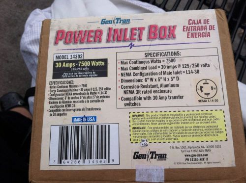Gen Tran Power Inlet Box 7500 Watts