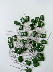 100pcs 2E123J Polyester Film Metal Foil Capacitor 0.012uF 250VDC +/-5% 118