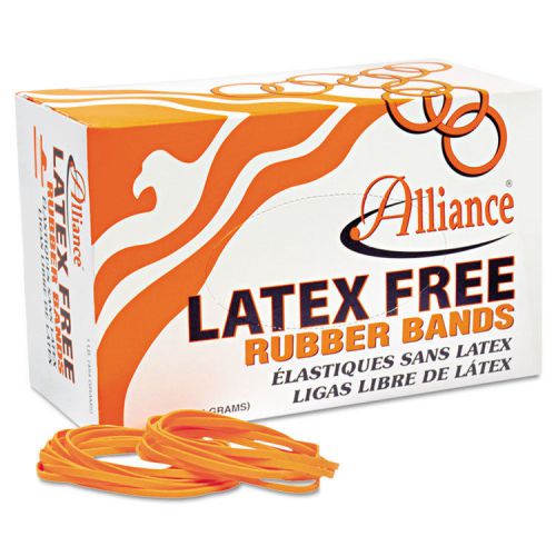 Alliance Non-Latex Rubber Bands, Sz. 64, Orange, 3 1/2 X 1/4, 380 Bands/1lb Box
