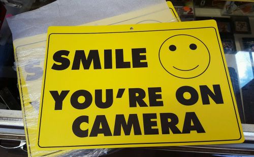 LOT SMILE YOURE ON VIDEO SECURITY CAMERAS IN USE WARNING YARD FENCE SIGNS