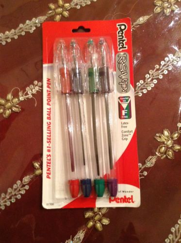 X1 PENTAL R.S.V.P. ASSORTED COLORS  BALL POINT FINE POINT 5 PK BACK TO SCHOOL