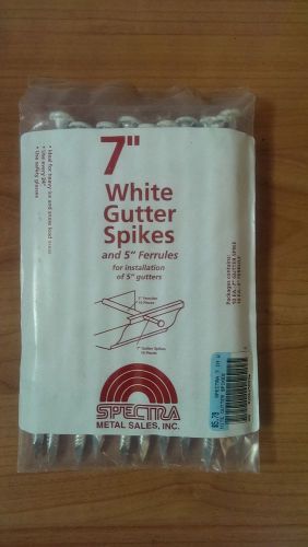 7&#034; White Gutter Nails Spikes and 5&#034; Ferrules 230 pcs
