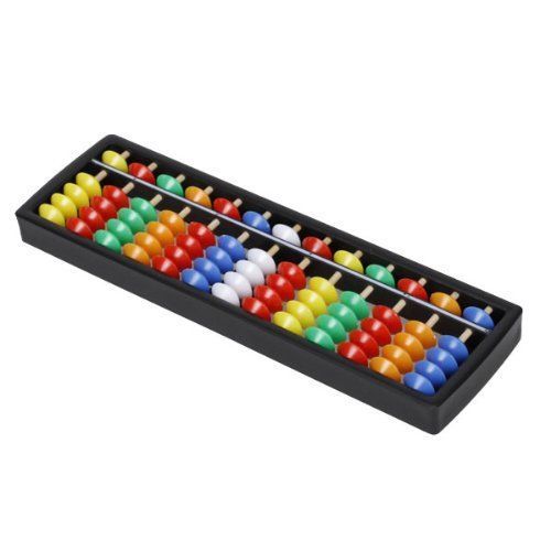 Portable Plastic Abacus Arithmetic Soroban Calculating Tool  13 Rods with Colorf