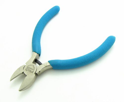 5 inch diagonal side wire cutter pliers with oblique nose new  blue handle for sale