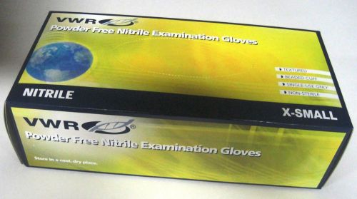 Vwr nitrile powder free textured examination gloves xs 82026-423 100-pack nib for sale