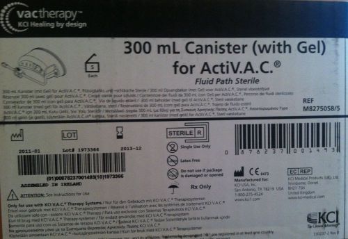 NIB 300ml Canister w/gel for ActiV.A.C. Therapy System KCI Wound Vac M8275058/5
