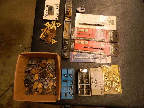 CARBIDE INSERTS NEW AND USED PLUS 4 SMALL DRILLS