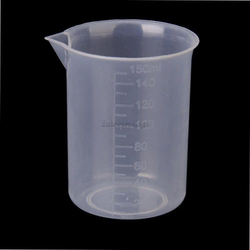 150ml transparent plastic graduated beaker measuring cup kitchen lab test for sale