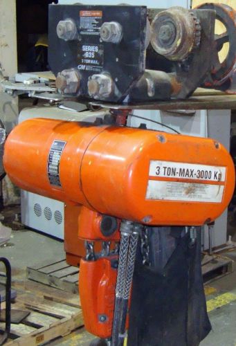 Cm lodestar 3 ton electric chain hoist (model: rrt, 11 fpm, 208-230/460v) for sale