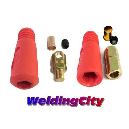 Welding Cable Quick Connector Pair (Red) 200-300A (#4-#1) 35-50 MM^2 (US Seller)