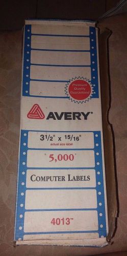 Avery 4013 Continuous Address Labels Processing Data 3 1/2&#034; x 15/16&#034; Office