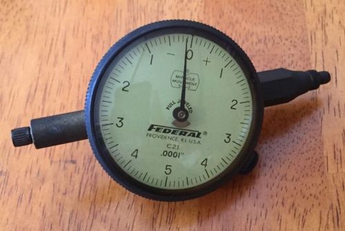 Federal C21 Miracle Movement Fully Jeweled Dial Indicator Machinist Tool Lathe
