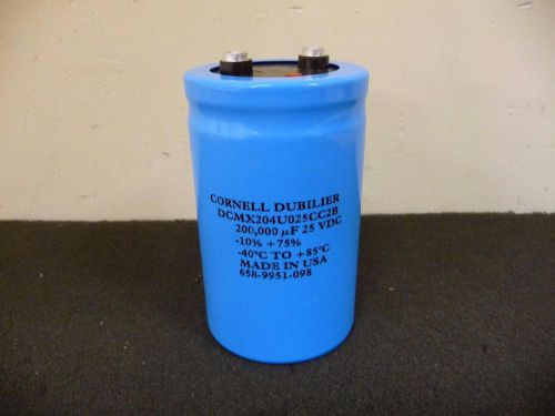 New Lot Of 10 Cornell Dubilier DCMX204U025CC2B 200,000uF 25VDC Capacitors