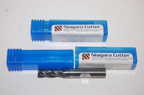 (2) NIB Niagara 60663 11/32 X 3/8 X 13/16 X 2-1/2 4 Flute TIALN End Mills