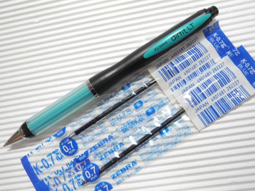NEW Zebra BA61 0.7mm ball point pen free 2 refill blue ink Blue Green