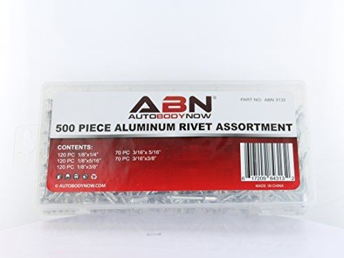 ABN 500 Piece Aluminum Rivet Rivets Assortment Kit