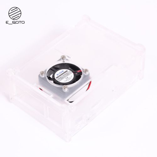 Transparent Acrylic Case shell + Cooling Fan For Raspberry Pi Model B