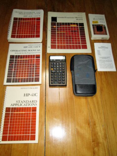 HP 41CV Calculator w/Extras: Memory Modules, Manuals, Magnetic Cards