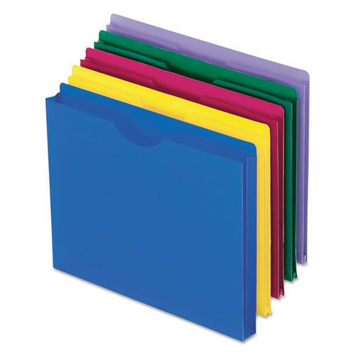 Expanding file jackets, letter, poly, blue/green/purple/red/yellow, 10/pack for sale