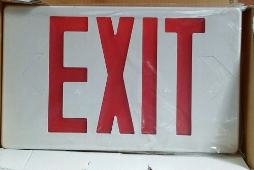 EXIT Sign Cover Plate White &amp; Red Lettering 12 x 7 1/4&#034; Can be lit from behind N