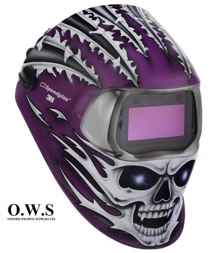 3M Speedglas 100V Series Welding Helmet &#034;Raging Skull&#034; Variable Shade 3 / 8-12