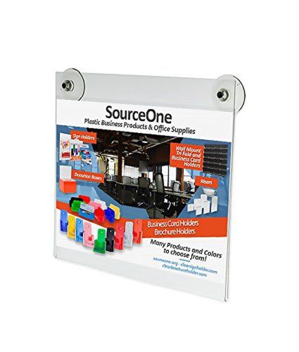 Source One Large 11 x 8.5 Inches Sign Holder Glass Window Mount with 2 Suctio...