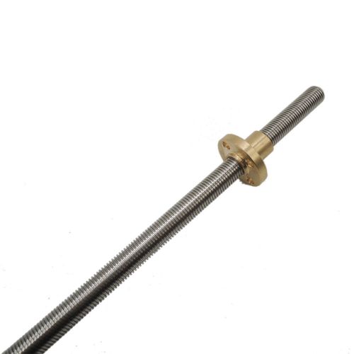 T8 Trapezoidal Screw Dia 8MM Pitch 1mm Lead 1mm Length 200mm with Copper Nut