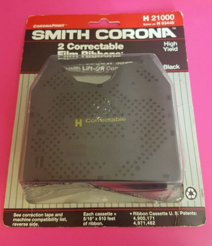 New Smith Corona H 21000 (H 63446) 2 Correctable Film Ribbons - Black