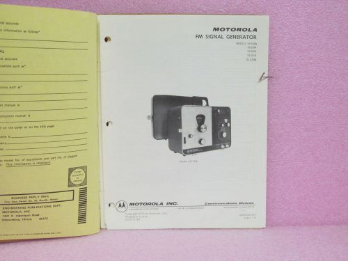Motorola Manual S1318A, S1319A, S1320A, S1321A, S1329A Sig. Gen. Instr. w/Schem.