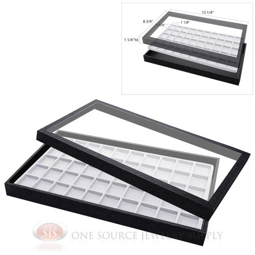 (1) Acrylic Top Display Case &amp; (1) 50 Compartmented White  Insert Organizer