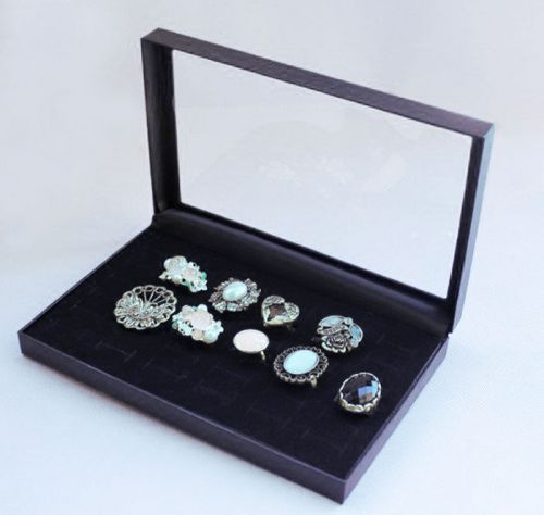 SALE! Ring Display Jewelry Tray Black Velvet Pad Box 36 Slot Insert Holder Case