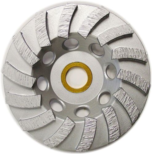 4” Premium Turbo Diamond Cup Wheel for Concrete 14Seg 7/8”-5/8” Arbor 30/40 Grit