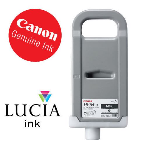 Brand New Genuine OEM Canon PFI-706MBK imagePROGRAF Lucia Ink Tank 6680B001(AA)