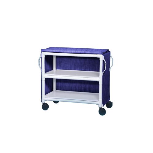 2 shelf linen cart - 36&#034; x 20&#034; shelves - mesh plum             1 ea for sale