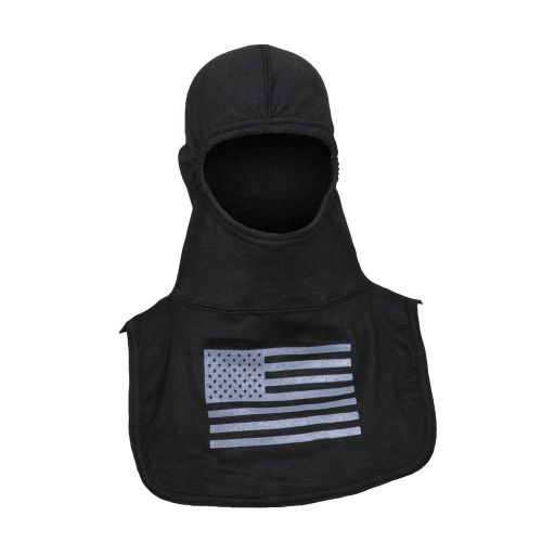 Nfpa pac ii black ultra c6 flash hood with grey flag in fire ink - new for sale