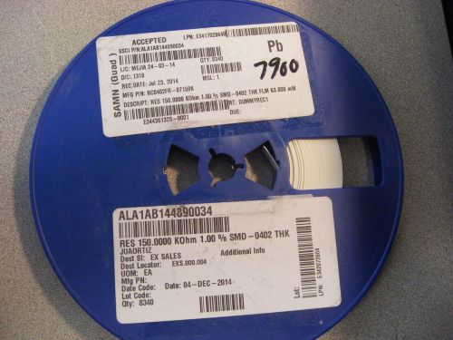 Reel of PCB Components MFG No: RC0402FR-07510K Qty on Reel: 7900