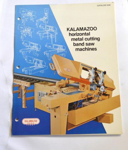 Kalamazoo s-84 horizontal metal cutting band saw machine brochure for sale