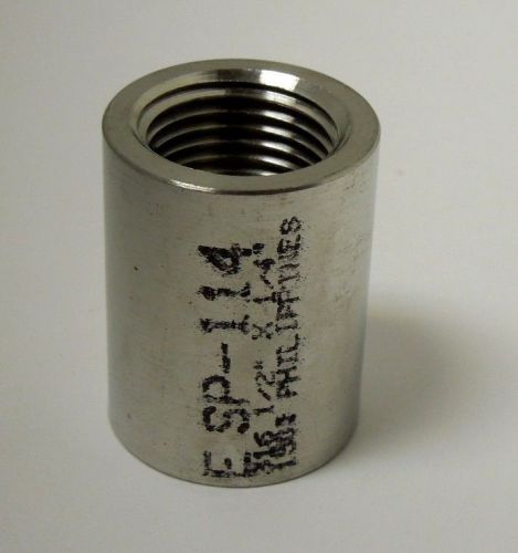 1/2&#034; X 1/4&#034; 150 316 STAINLESS STEEL REDUCING COUPLING BREWING NEW &lt;569WH
