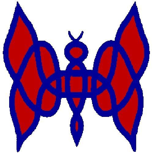 30 Custom Red &amp; Blue Butterfly Personalized Address Labels