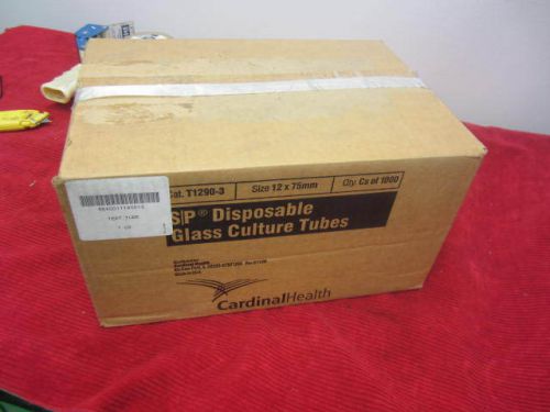 Box of 100 Cardinal Disposable Glass Culture Test Tubes 12 x 75mm