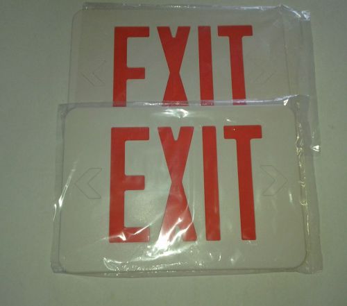EXIT SIGN FACE COVERS BRAND NEW RED LETERS LOT OF 2 WITH 2 CANOPIES SHIPS FAST!