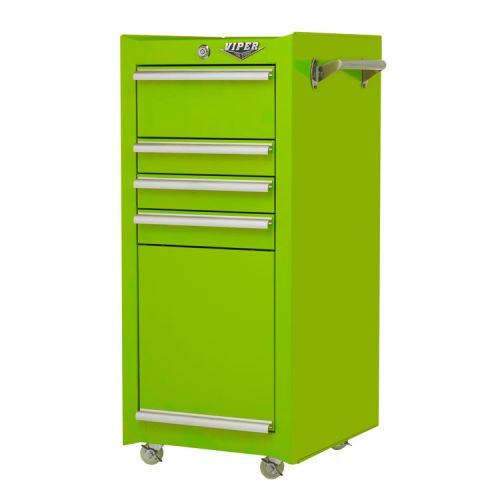 Viper tool storage lime 16-inch 4 drawer rolling tool/salon cart lb1804r for sale
