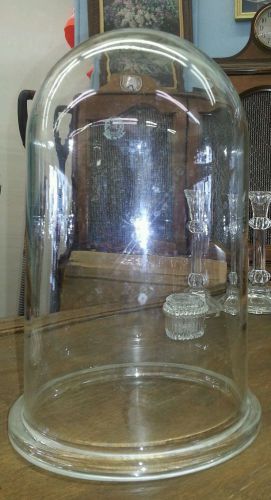 Bell Jar Vacuum Chamber Glass Pyrex  flanged vintage old school lab science look