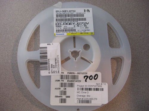 Reel of PCB Components MFG No: ERJ3GEYJ272V Qty on Reel: 700